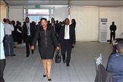 Minister Mokonyane entering the Hall at Olympia Stadium in Rustenburg